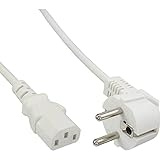 Farbe: weiß InLine 16650W Netzkabel, Schutzkontakt gewinkelt auf Kaltgerätestecker C13, 0,5m, weiß