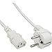 Produktbild InLine 16650W Netzkabel, Schutzkontakt gewinkelt auf Kaltgerätestecker C13, 0,5m, weiß