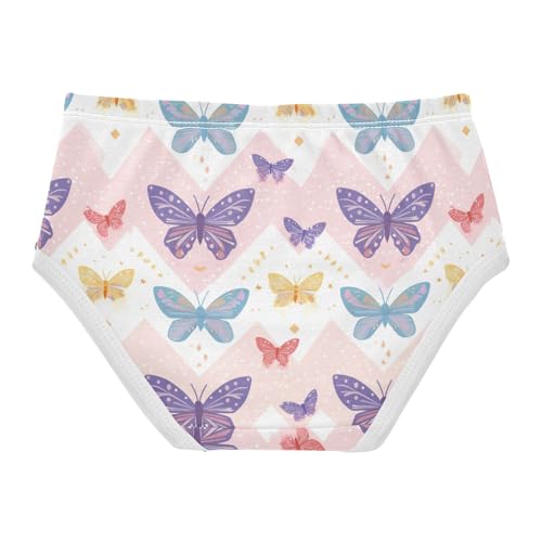 Wusikd Cute Butterflies Girls' Underwear Cotton Chevron Girls Briefs Soft Toddler Underwear 2T2