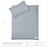 lulumoon Musselin pościel dziecięca 100 x 135: poszwa na kołdrę 100 x 135 + poszewka na poduszkę 40 x 60 cm z bawełny Oeko-TEX Standard – lekki i wygodny komplet pościeli dla niemowląt i dzieci