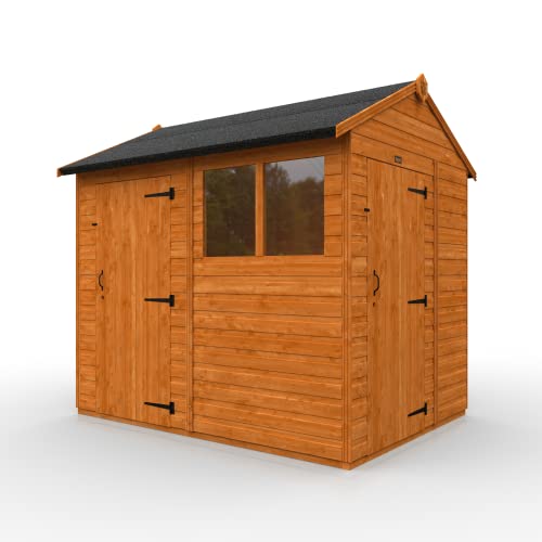 Image of TigerFlex Shiplap Apex 2 Door Windows Wooden Garden Shed 8 x 6 ft