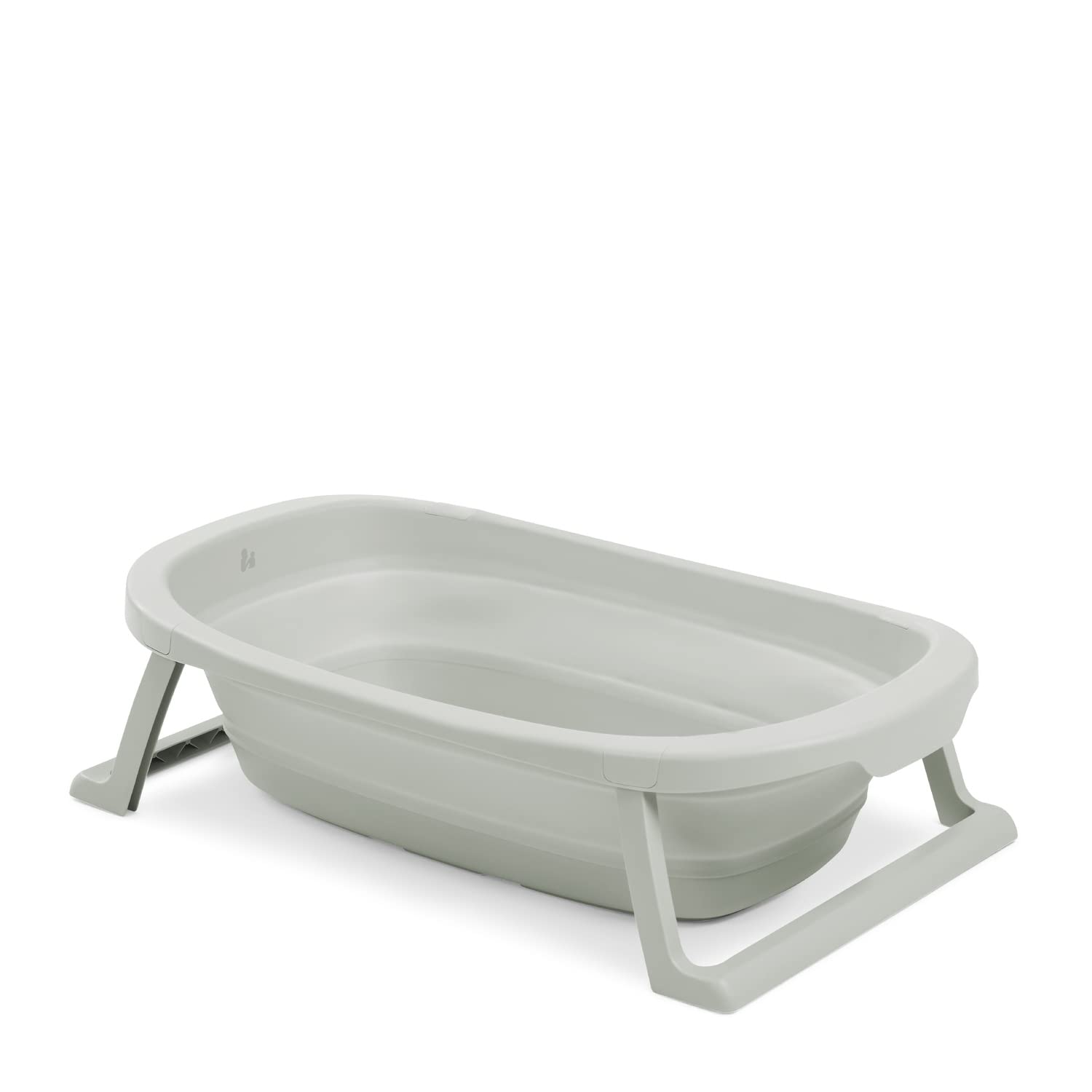 hauck Składana wanienka dziecięca Wash N Fold M dla niemowląt i małych dzieci do 16 kg, korek odpływowy ze zmianą koloru w wysokiej temperaturze, miękkie materiały, 80 x 48 x 25 cm (Sage)