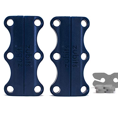 Zubits Solución de cordón magnético (Cordones de Seguridad) para Hombre 3 - Rendimiento/Adulto Grande Azul Marino