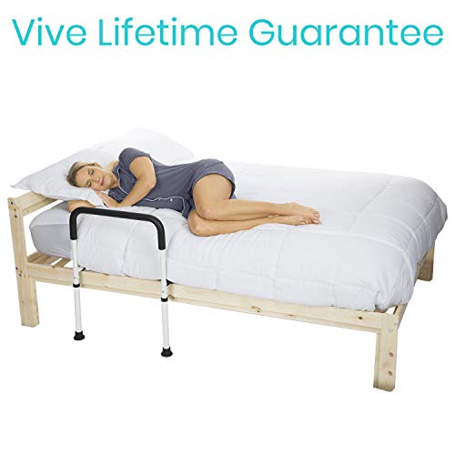 Vive Bed Assist Rail - Adult Bedside Standing Bar For Seniors, Elderly, Handicap, Kid - Fit King, Queen, Full, Twin - Adjustable Fall Prevention Safety Handle Guard - Long Hand Bedrail Grab Bar Cane #TOP7