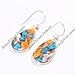 Natural Orange Spiny Oyster Turquoise Gemstone 925 Sterling Silver Handmade Drop Dangle Earrings Jewelry for Women Gift for Her