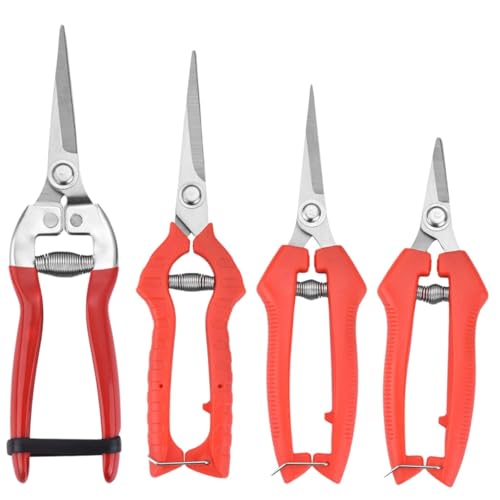 HOTQ 剪定バサミ 盆栽剪定用具 花切りはさみ 剪定はさみ長い 園芸高炭素鋼刃 園芸ハサミ消毒液 花切りはさみ?道 4点セット