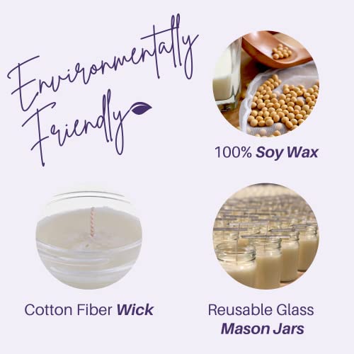 Nika's Home Brown Sugar & Fig Soy Candle 12Oz Mason Jar Non-Toxic White Soy Candle-Hand Poured Handmade, Long Burning 50-60 Hours Highly Scented All Natural, Clean Burning Candle Gift Décor #TOP3
