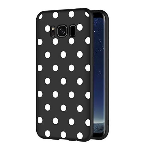 ZhuoFan Funda Samsung Galaxy S8 Cárcasa Silicona Ultrafina Negra con Dibujos Diseño Suave TPU Gel Antigolpes de Protector Piel Case Cover Bumper Fundas para Movil Samsung GalaxyS8, Lunares Blanc
