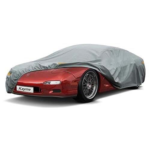 Kayme Heavy Duty Car Cover Custom Fit Mazda RX-7 RX7 RX-8 RX8 (1979-2012) Waterproof All Weather for Automobiles, Full Exterior Covers Sun Rain UV Pro