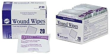 Antiseptic Wound Wipes, 20/Box
