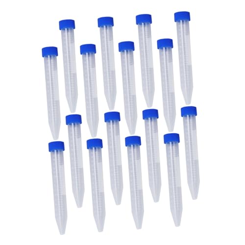 PLAFOPE 30 Piezas Tubos Centrífugos Tapa de Tubos de Transparentes con Graduación Resistentes y Prueba de Fugas para Laboratorio y Biología Molecular