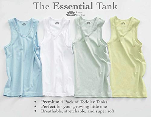 Premium 4 Pack Super Soft Boys Girls Unisex Tagless Toddler Baby Tank Top Undershirts2