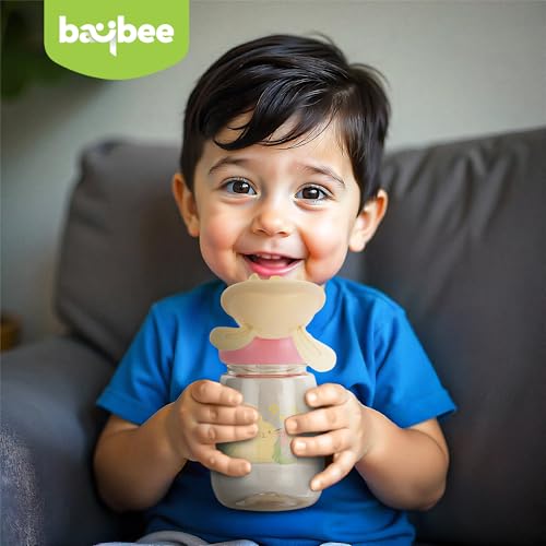 Image of BAYBEE Zippy 540ML Sipper Bottle for Kids | BPA Free Anti-Spill Sippy Bottle | Drinking Training Water Bottle for School Kids with Soft Silicone Straw | Sipper Bottle for Infants & Toddlers (Pink)