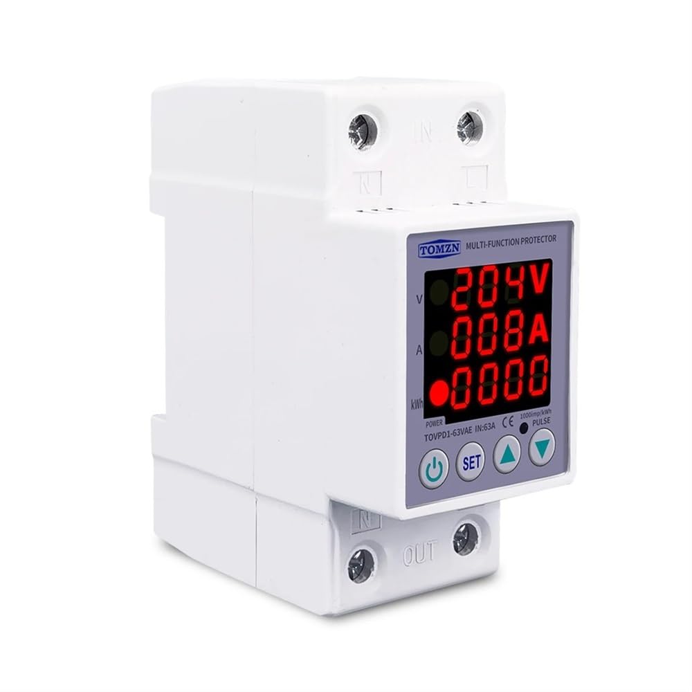 Interruttore Magnetotermico 6. 3a 230V 3in1. Display guida DIN regolabile e sotto la tensione del dispositivo di protezione protettivo con da corrente