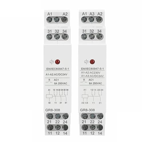 Relais intermédiaire GR8-308 auxiliaire 24V et 230V pour circuit