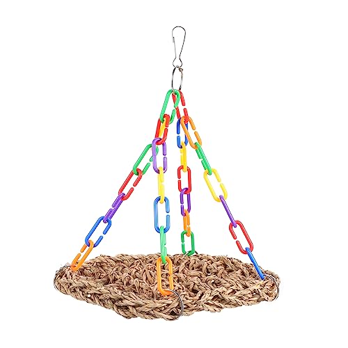 ibasenice Parrot Climbing Durable Woven Bird Perch Swing for Bird Cage Plaything for Macaw Finch Enhances Physical Activity Health