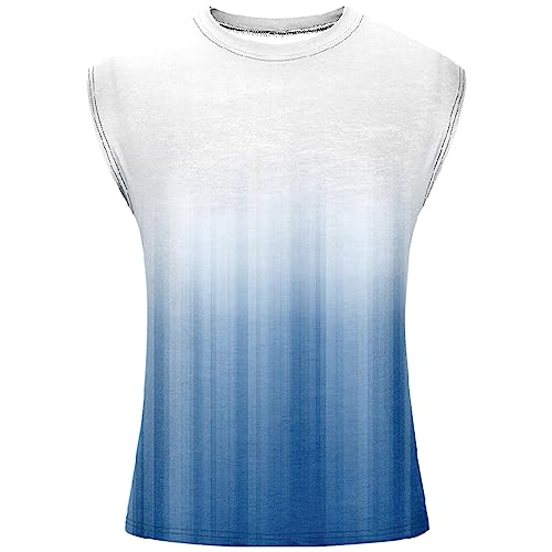 KOG Tank Top Herren Sport Tanktop Sommer Unterhemd Ärmelloses Freizeitshirt Mode Motiv Tshirt Fashion Baumwolle T-Shirts Outlet Amazon Teenager Tee Lässig Shirts Junge Oberteile Prime Himmelblau M