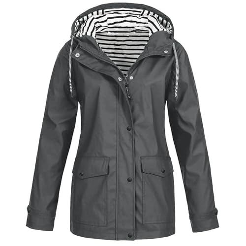 Coupe-vent imperméable femme grande taille veste légère doublée sport