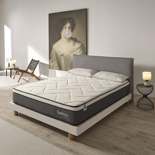 Naturalex - Colchón Viscoelástico 90x190 cm - Dualvisco - Altura 30 cm - Espuma HR, Blue Latex - Ergonómico, Hipoalergénico, Superficie de Espuma Multicapa, Firme - Cara Invierno y Verano