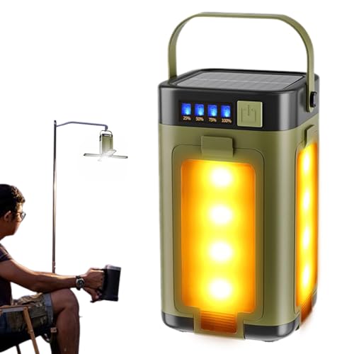 Sillas Lámparas de Camping,Iluminación LED Portátil Recargable | Base Solar Plegable 6 Modos Regulable Luz 90° Ajustable 4 LEDs Para Jardín Terraza Tienda Senderismo Emergencia Aventura Exterior