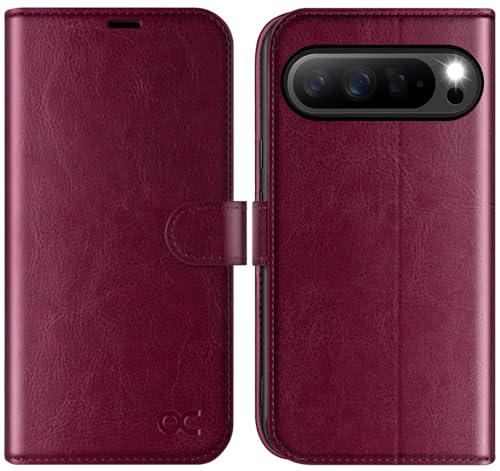 OCASE Compatible with Google Pixel 10 Pro XL Wallet Case, PU Leather Flip Folio Case with Card Holders RFID Blocking Kickstand [Shockproof TPU Inner Shell] Phone Cover 2025, Burgundy by OCASE - Used condition - US$5.19