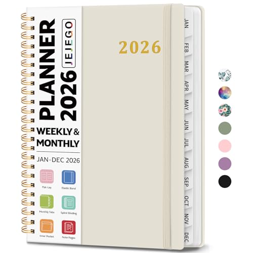 2026 Planner, Weekly and Monthly Calendar Planner Book, January 2026