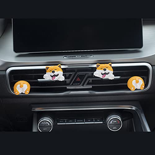 Image of Cute Air Vent Clips Car Accessories, Creative Animal Head and Tail Cartoon Car Air Freshener Vent Clip Car Fragrance Diffuser Perfume Clips Air Conditioner Outlet Vent Clips Decorations, Panda