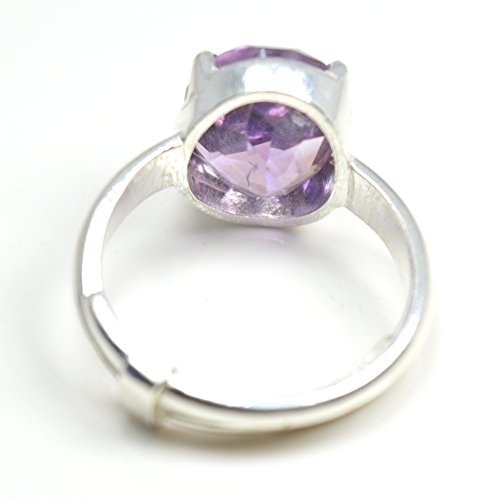 Bague améthyste 5 carats argent sterling 92.5 ajustable pierre violette