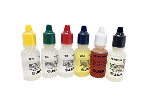 Precious Metals Gold Testing Acid Solutions Kit 10k 14k 18k 22k Silver Platinum with Test Stone