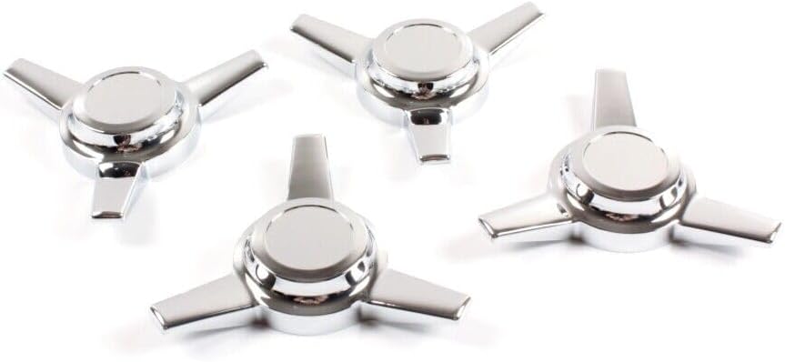 4PCS 3-Bar Spinner Hubcaps Zinc Alloy Wheel Hub Center Caps Knock-Off Style Lowrider Hubcaps Covers (Straight Stud Mount)