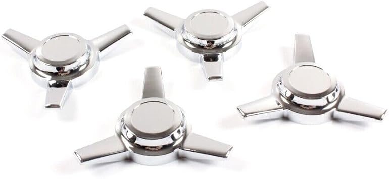 4PCS 3-Bar Spinner Hubcaps Zinc Alloy Wheel Hub Center Caps Knock-Off Style Lowrider Hubcaps Covers (Straight Stud Mount)