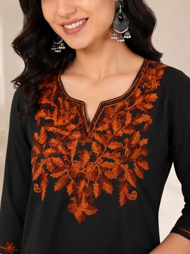 Image of Women's Pure Cotton Embroidered Short Kurtis