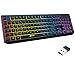 KLIM Chroma Wireless Gaming Tastatur Kabellos QWERTZ DE – RGB Beleuchtet, Leise & Ergonomisch, Langlebig & Wasserdicht – Für PC, Mac, PS4, PS5 – Schwarz