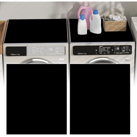 2PCS Washer and Dryer Top Mat Covers, 27"x31.5" Washing Dryer Machine Top Protector Mat, Anti-slip Rubber Bottom Dust-Proof Cover, Cuttable Washer Top Mat Covers for Home Laundry Room Kitchen Cover