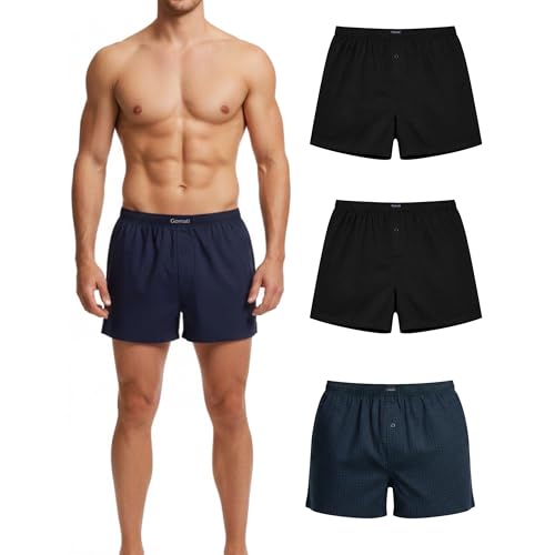 Cocain underwear 4 Boxershorts Herren, 100% Baumwolle, gewebt, Gr. L, Öko-Tex, Boxershort mit Eingriff, kariert, Webgummi
