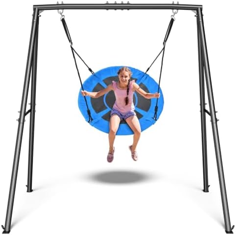 Trekassy 40″ Saucer Swing with Stand, 440LBS Heavy Duty A-Frame