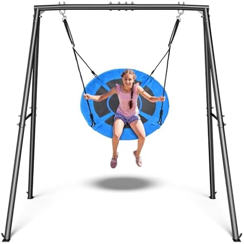 Trekassy 40" Saucer Swing with Stand, 440LBS Heavy Duty A-Frame