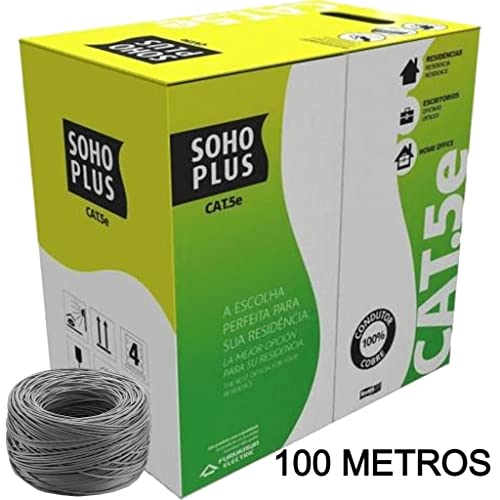100 Metros de Cabo Rede Lan Utp Cat5e Furukawa SohoPlus U/UTP COR: CINZA