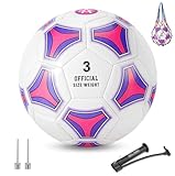 STEEFAN Soccer Ball Size 3/4/5 for Kids Outdoor,Color Change Soccer Stuff Official Size Ball with Needles Air Pump,Gift Idea for Kids,Teens,Boys,Girl Junior and Men