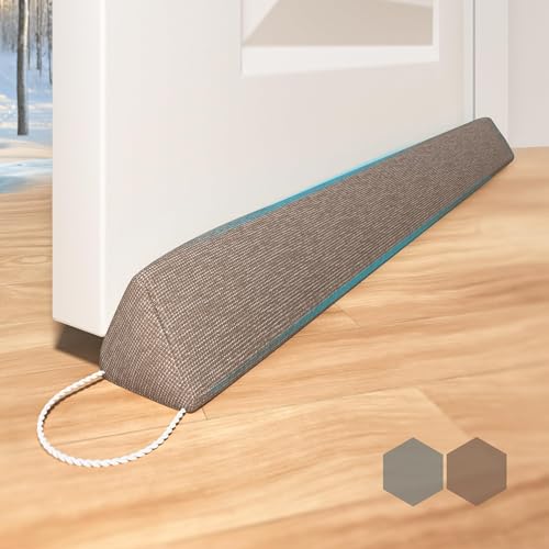 Zugluftstopper für Türen 90cm Windstopper Extra Schwere Türdichtung Waschbar Zur Wind- und Schalldämmung von Türen und Fenstern Einfache Aufbewahrung durch Zuglasche Braun