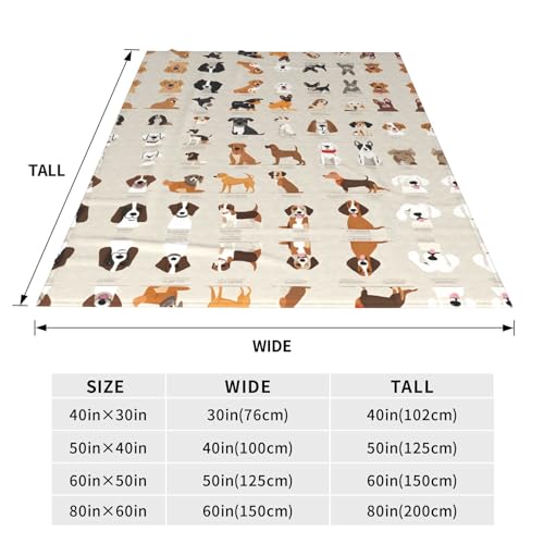 ESASAM Die superweiche Flanelldecke für Hunderassen ist bequem, leicht, warm und langlebig, geeignet für Zuhause, Reisen und Camping
