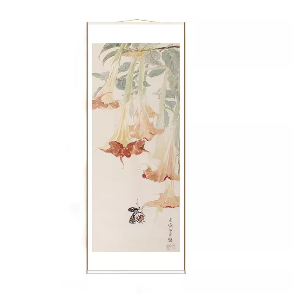 KEXYOAN Chinese Style Living Room Hanging Painting Foyer Xuan Paper Scroll