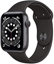 Apple Watch Series 6 (GPS, 44mm) - Space Gray Aluminum Case with Black Sport Band (Renewed)