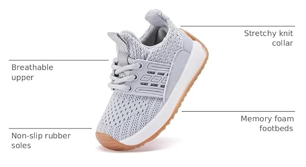 BMCiTYBM Baby Walking Shoes Unisex Infant Sneakers Grey Size 18-24 Months by BMCiTYBM - Used condition - Image 3
