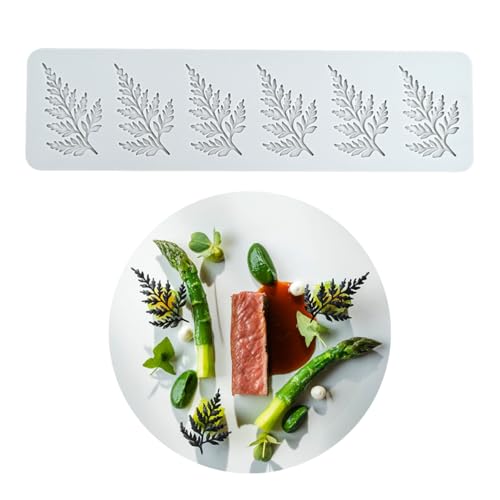TUKE Silicone Lace Mold Fiddlehead Fern Pattern Fondant Mold Impression Mat for Chocolate, Clay, Soap, Resin, Plaster DIY Wedding Cake, Cupcake Trimming (D_ Fiddlehead Fern) - Thumbnail 3