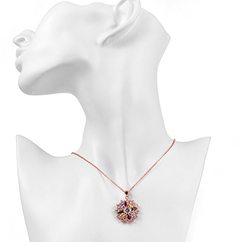 Bijoux Cristal de Zircon coloré Pendentif Rond Lune Fleur Collier