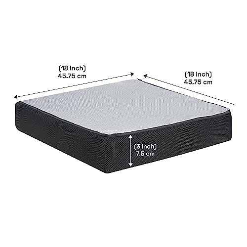 Wakefit Orthopaedic, Memory Foam, Breathable, Cushion Seat Pad for Office, Car, Home, Provides Support & Comfort (18" x 18" x 3") Regular Size, Pack of 1, Black & Grey - Image 7
