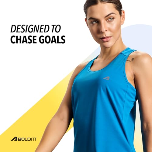 Image of Boldfit Polyster Gym Tank Tops for Women Sleeveless Workout Vest for Women & Girls | Lightweight Activewear for Running, Sports & Gym, Polyester, Regular Fit