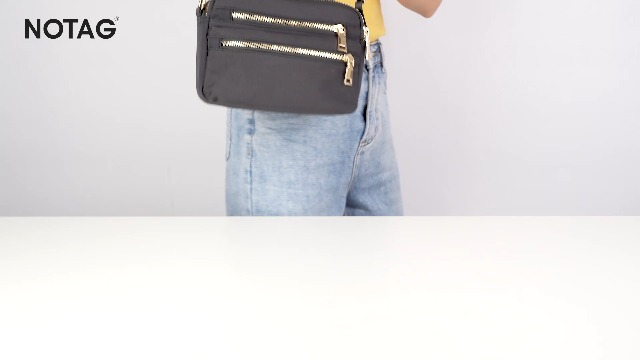 Sac à Bandoulière NOTAG Pour Femme - Nylon Imperméable, Multi-poches, Réglable 22x9x15 Cm