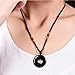 AOIWE Hebilla de Seguridad de obsidiana Natural Colgante Joyas Hombres y Mujeres...